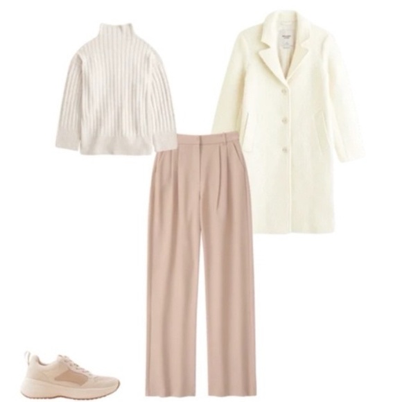 Abercrombie & Fitch Ribbed Knit Mock Neck Pullover Sweater Size M Ivory Cotton - Picture 3 of 14